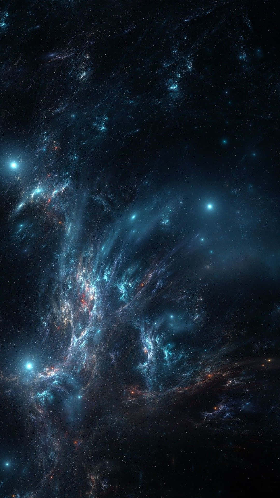 Entsperrensie Ein Atemberaubendes Universum Von Farben Auf Dem Blue Galaxy Iphone. Wallpaper