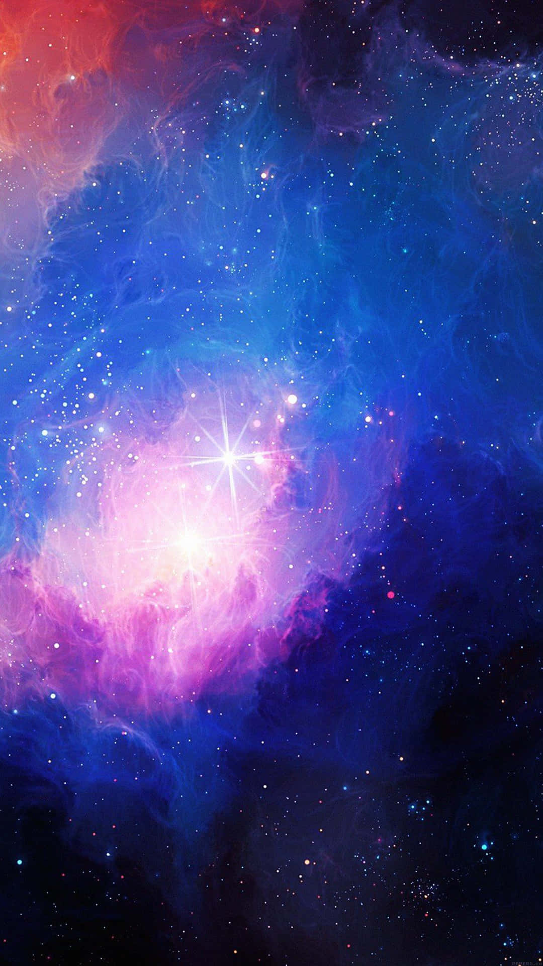 Beauty Under My Thumbs - Blue Galaxy iPhone Wallpaper