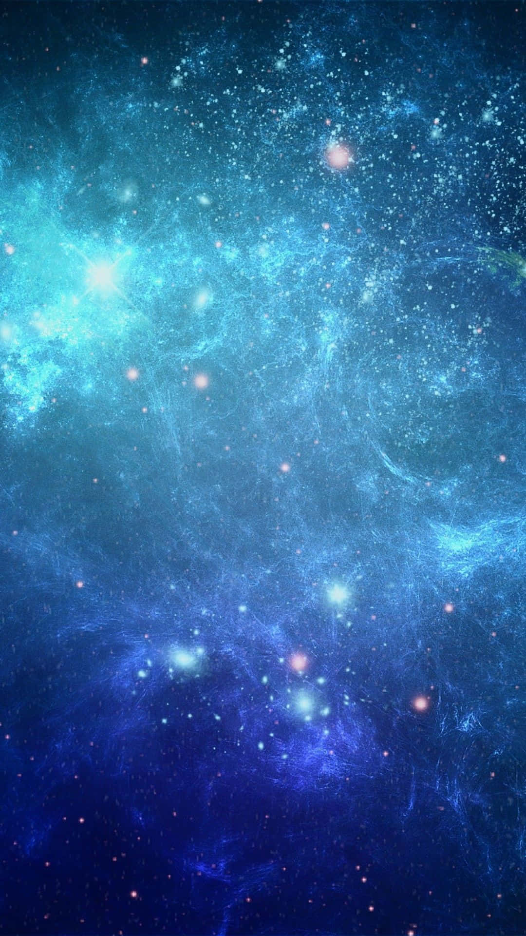 Wunderschönesblau-galaxie-thematisiertes Iphone Wallpaper