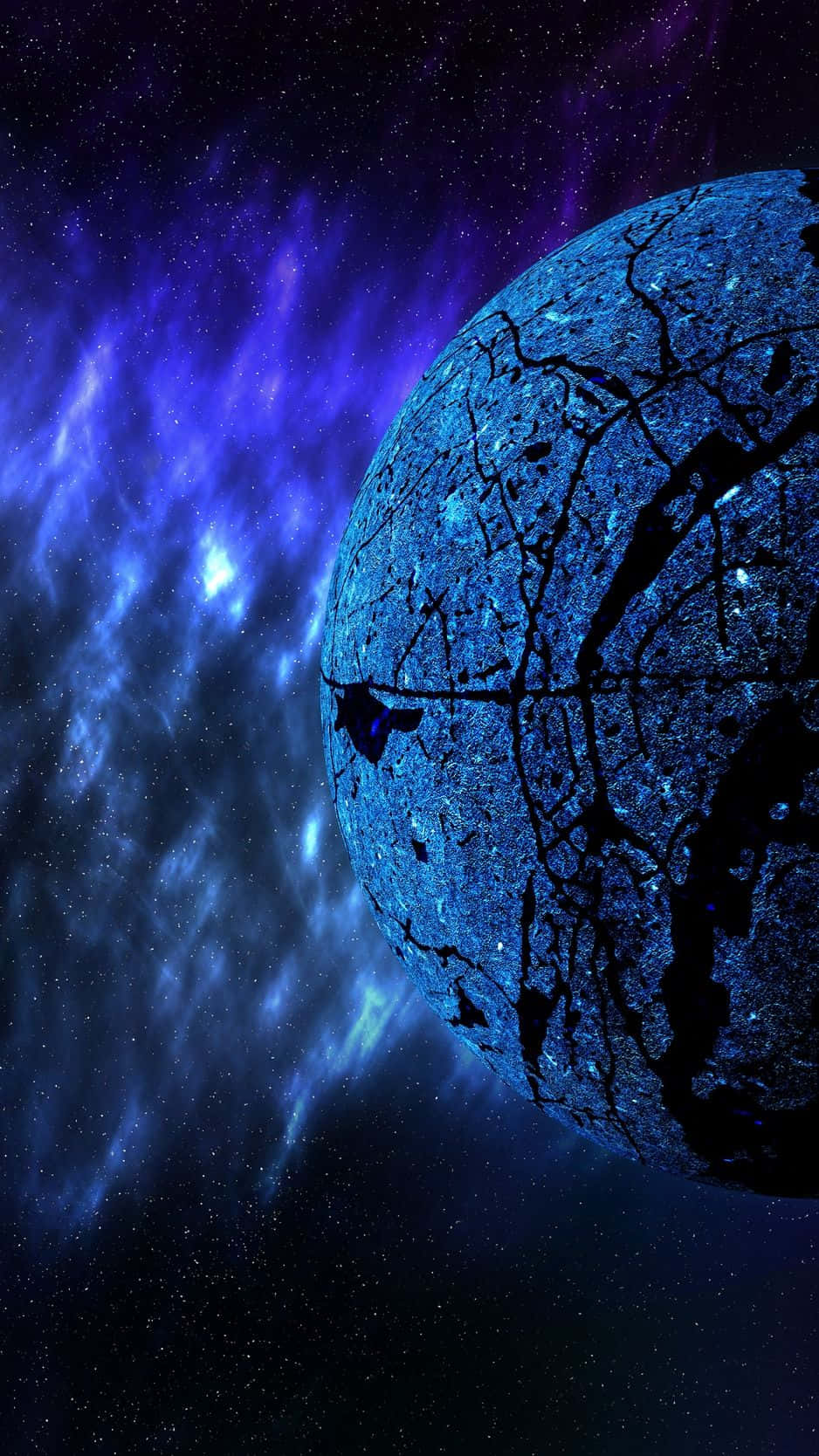 Unanave Espacial Azul En El Cielo Fondo de pantalla