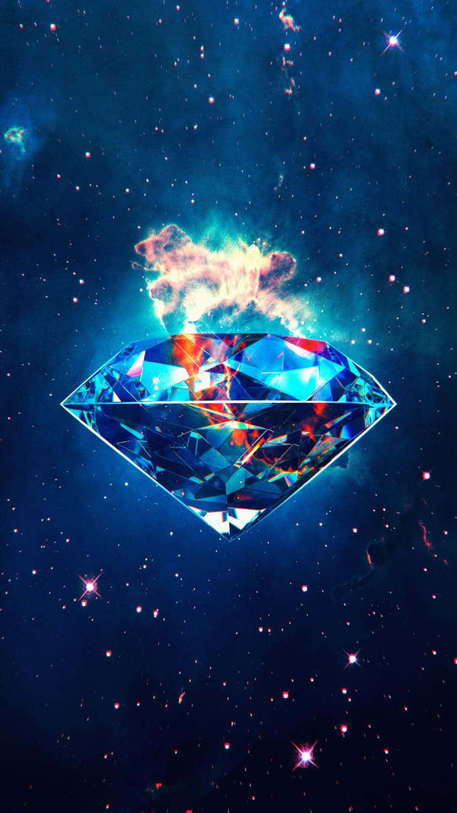 A Diamond In Space With Stars Around It Wallpaper