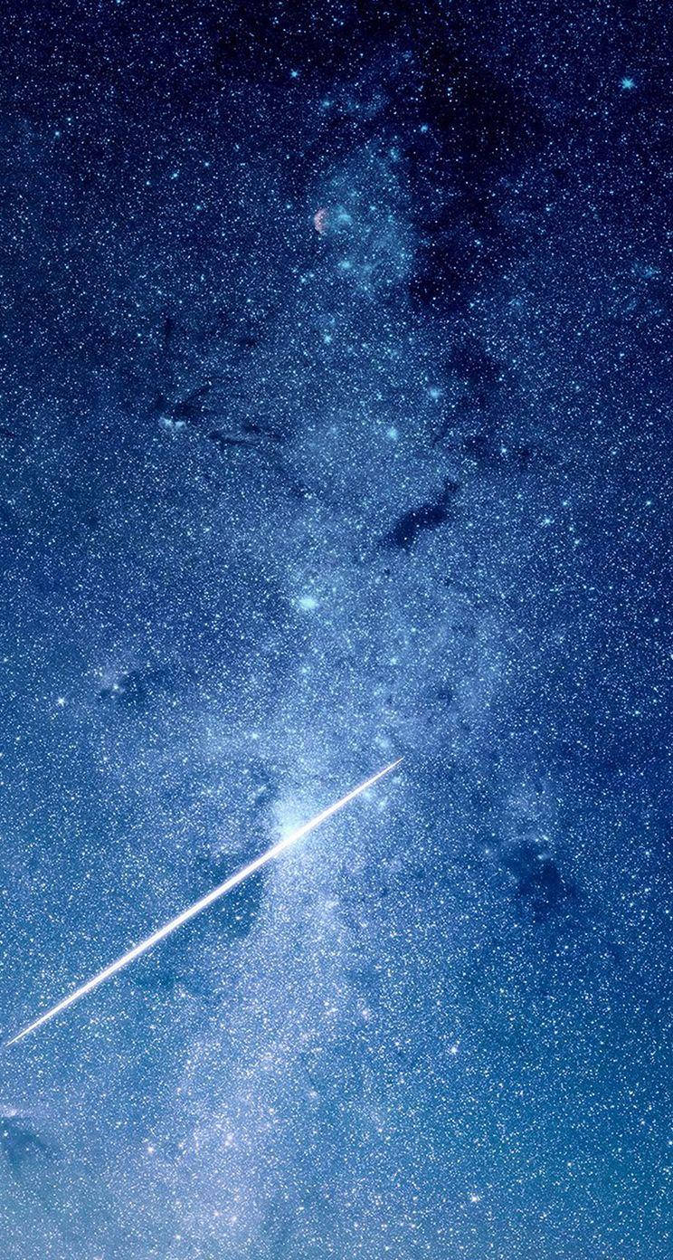 Blue Galaxy With A Shooting Star Wallpaper