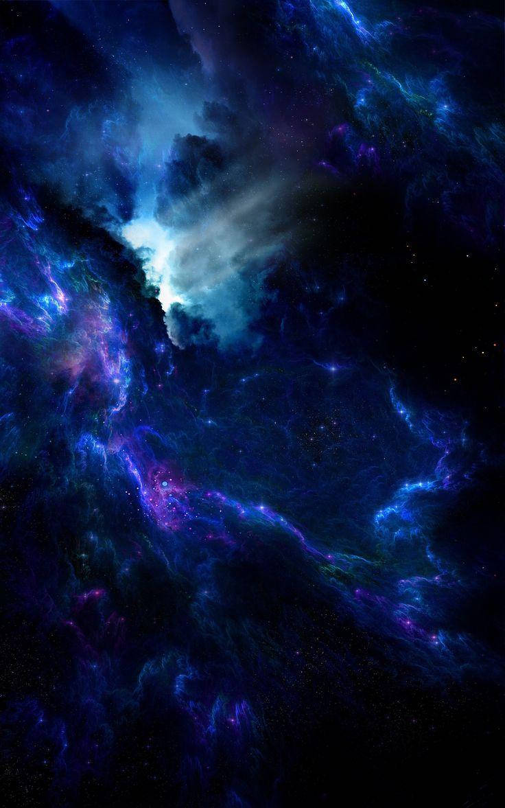 Blue Galaxy With Rays Wallpaper