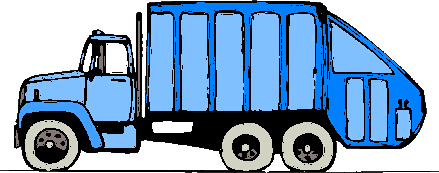 Blue Garbage Truck Illustration PNG