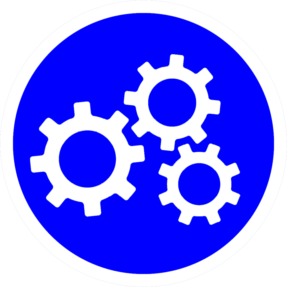 Blue Gear Icon Circle PNG