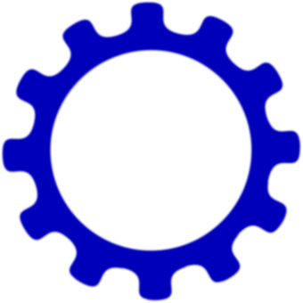 Blue Gear Iconon Black Background PNG