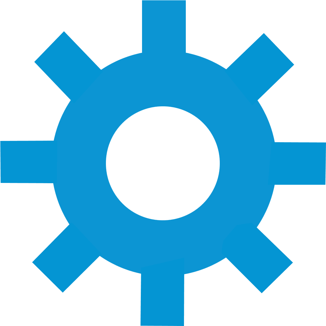 Blue Gear Setting Icon PNG