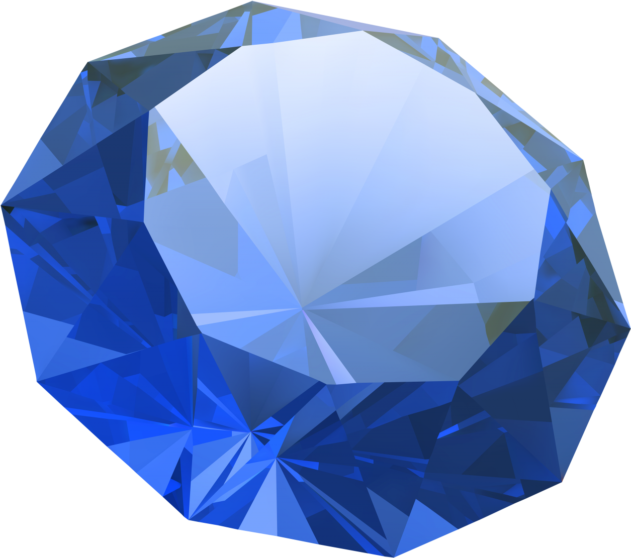 Blue Gemstone Facets3 D Render PNG