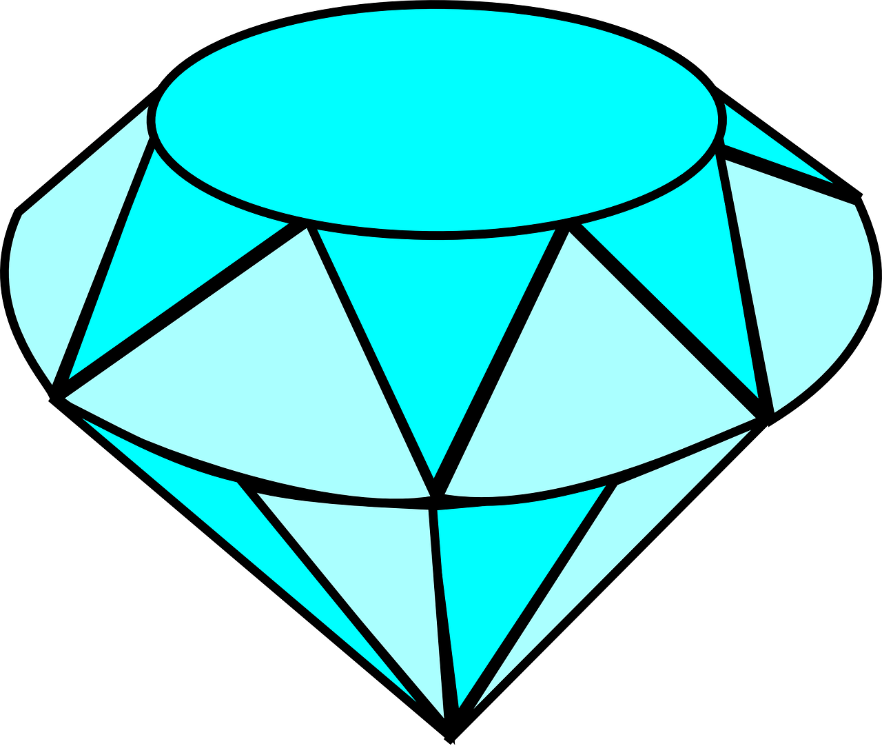 Blue Gemstone Vector Illustration PNG