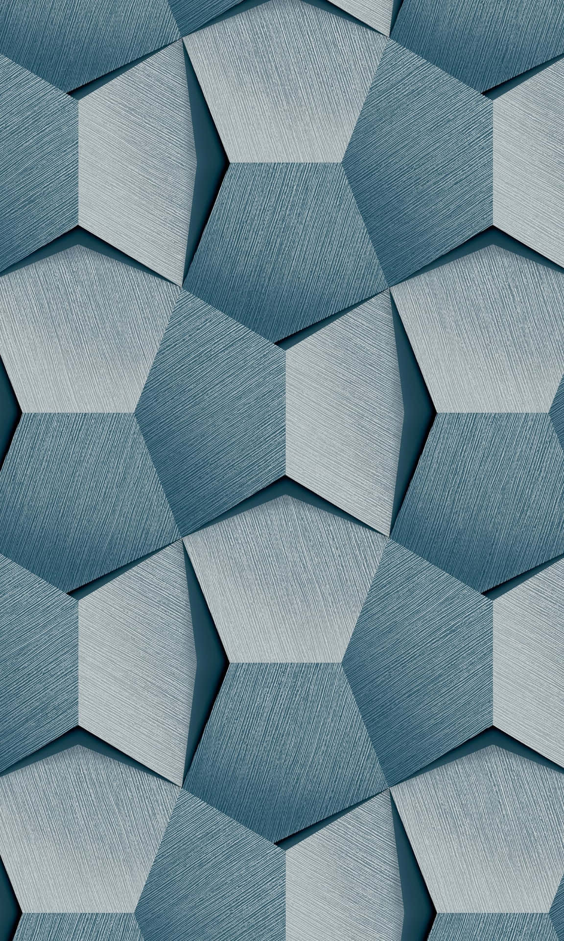 A Blue And Silver Geometric Pattern On A Wall Wallpaper