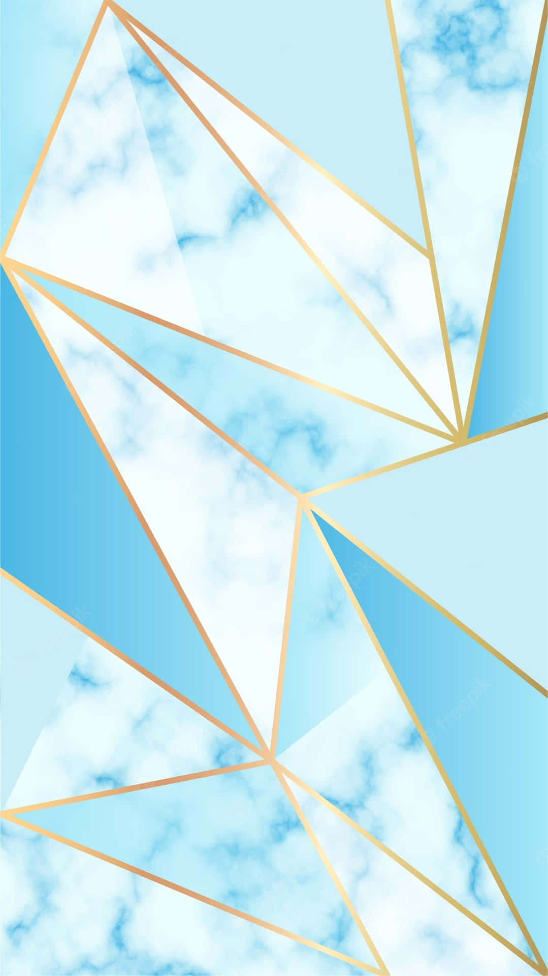 Abstract design featuring bright blue geometric shapes Wallpaper
