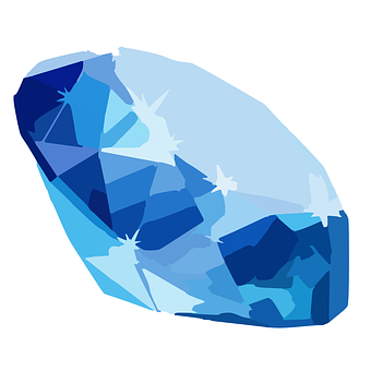 Blue Geometric Diamond Illustration PNG