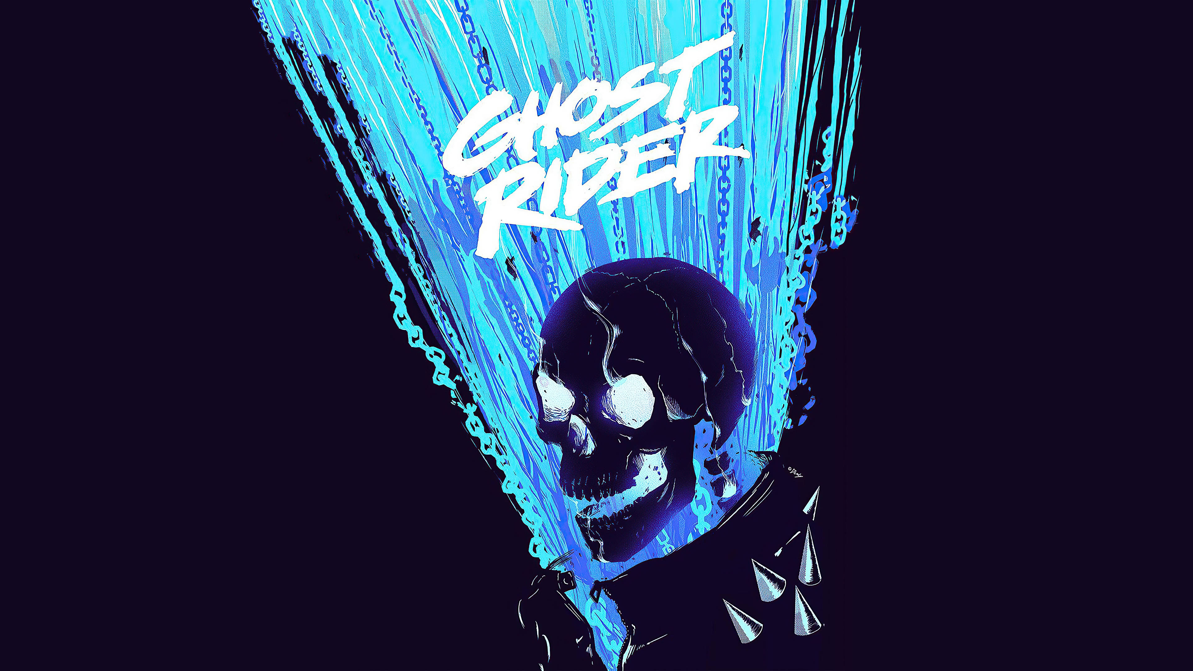 Blue Ghost Rider Chain Artwork Background