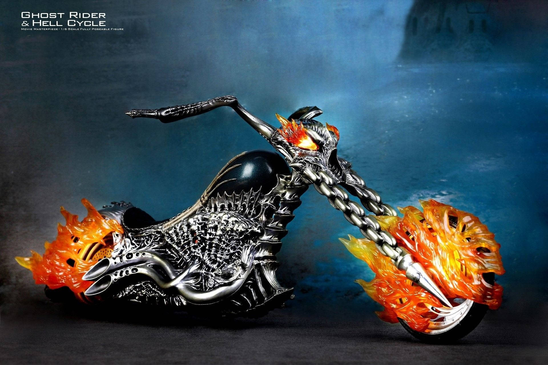 Blue Ghost Rider Hell Cycle Background