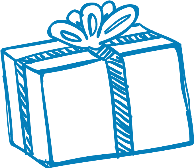 Blue Gift Box Drawing PNG