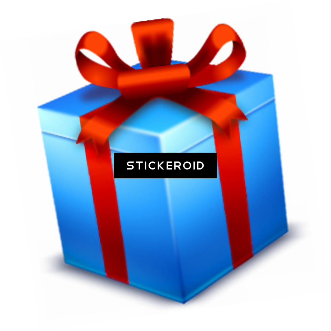 Blue Gift Boxwith Red Ribbon Icon PNG