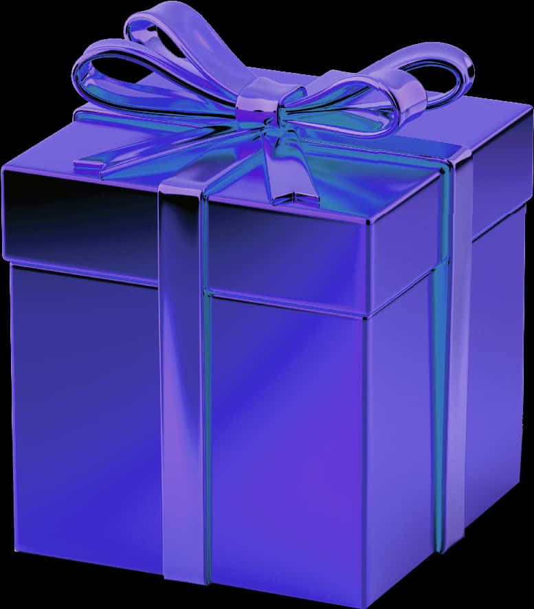 Blue Gift Boxwith Ribbon PNG