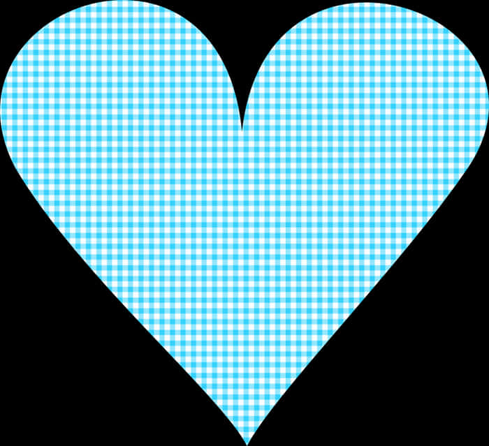 Blue Gingham Heart Transparent Background PNG