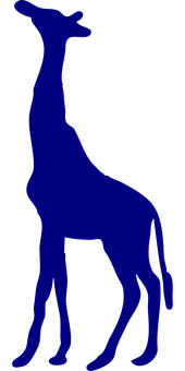 Blue Giraffe Silhouette PNG