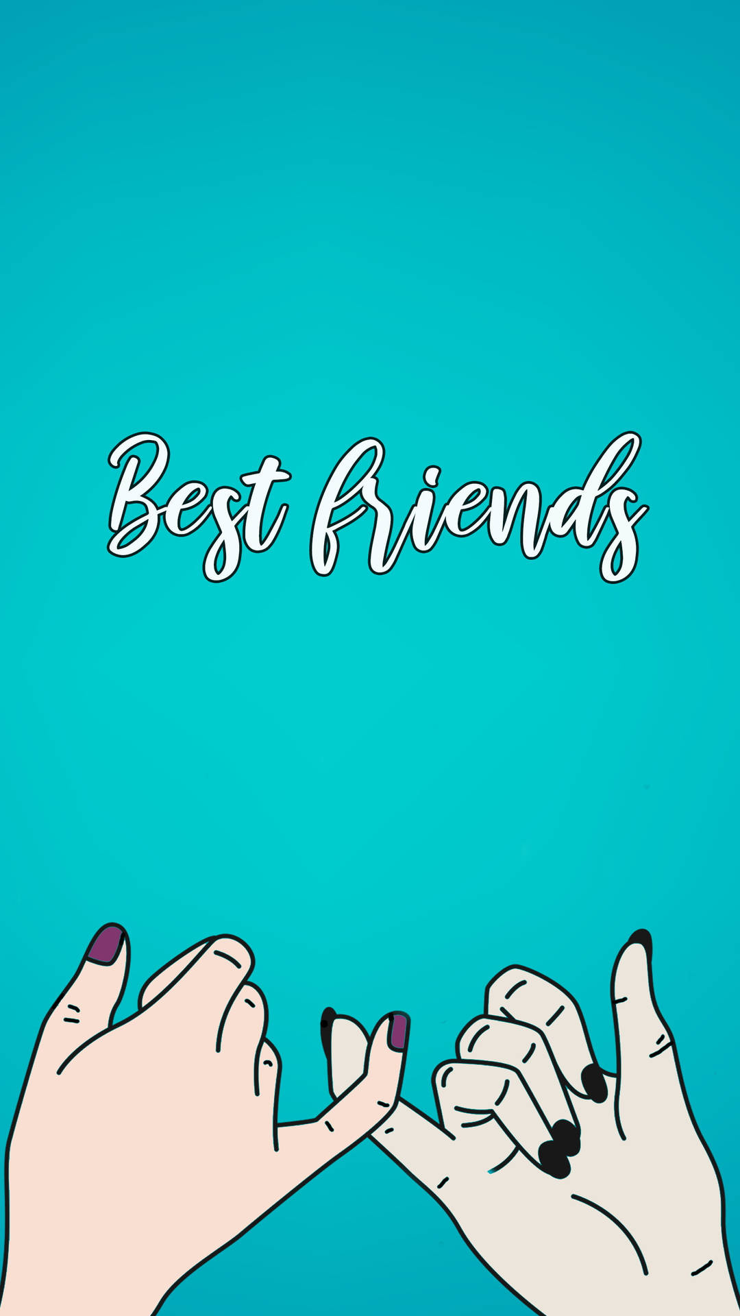 Blue Girly Bff Pinky Promise Background