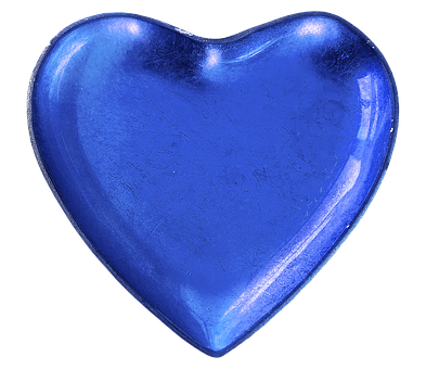 Blue Glass Heart Shaped Object PNG