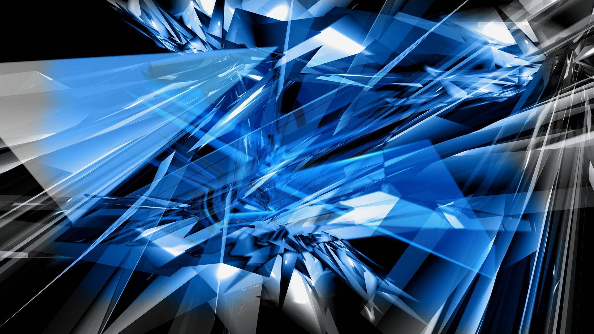 Blue Glass Shards Hd Design Wallpaper