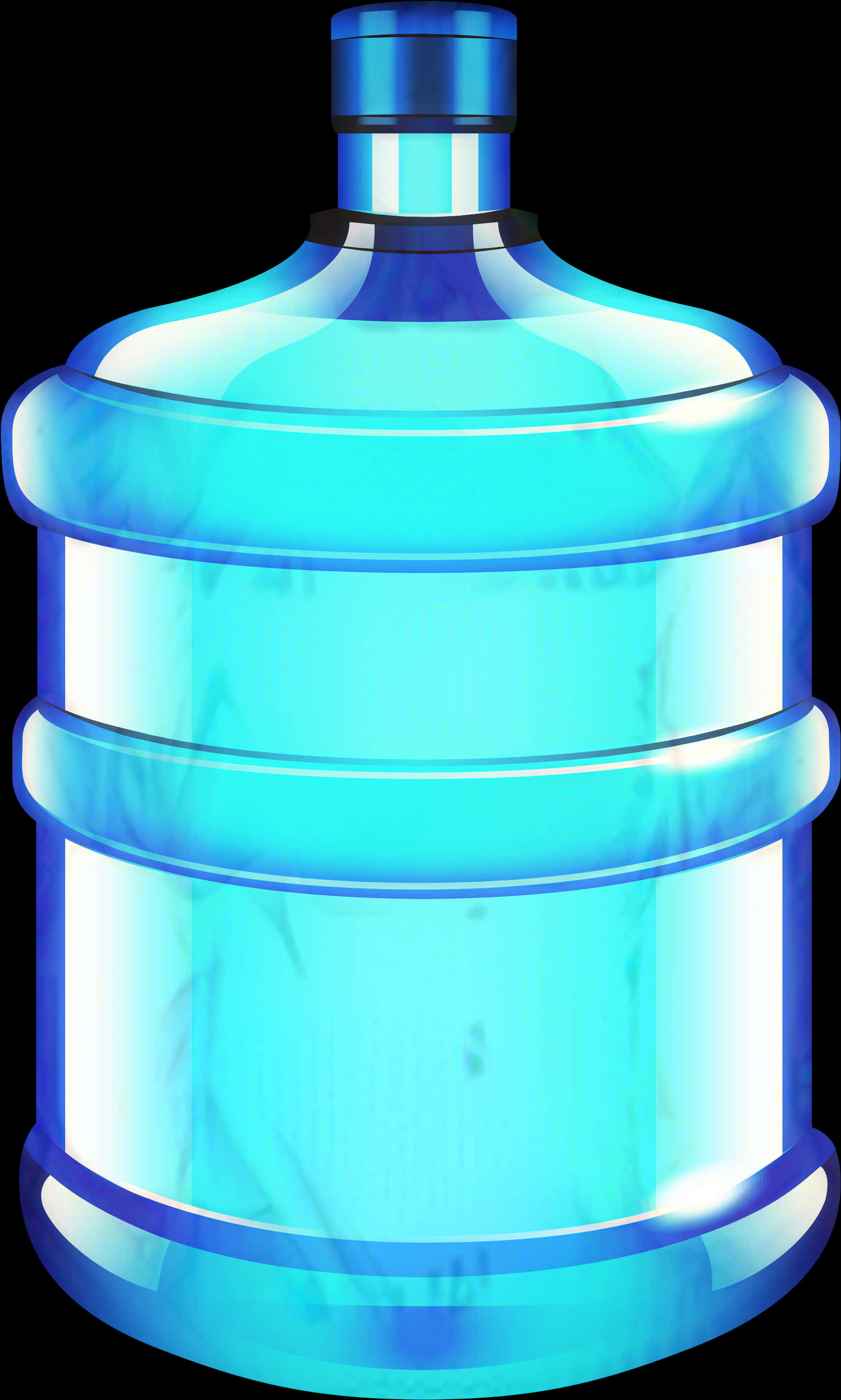 Blue Glass Water Bottle Illustration PNG
