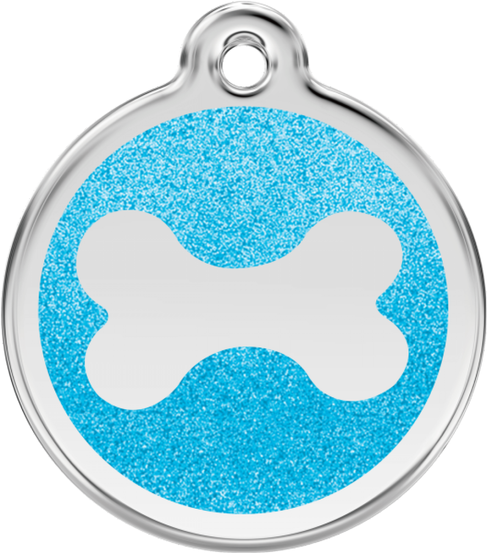 Blue Glitter Dog Bone Tag PNG