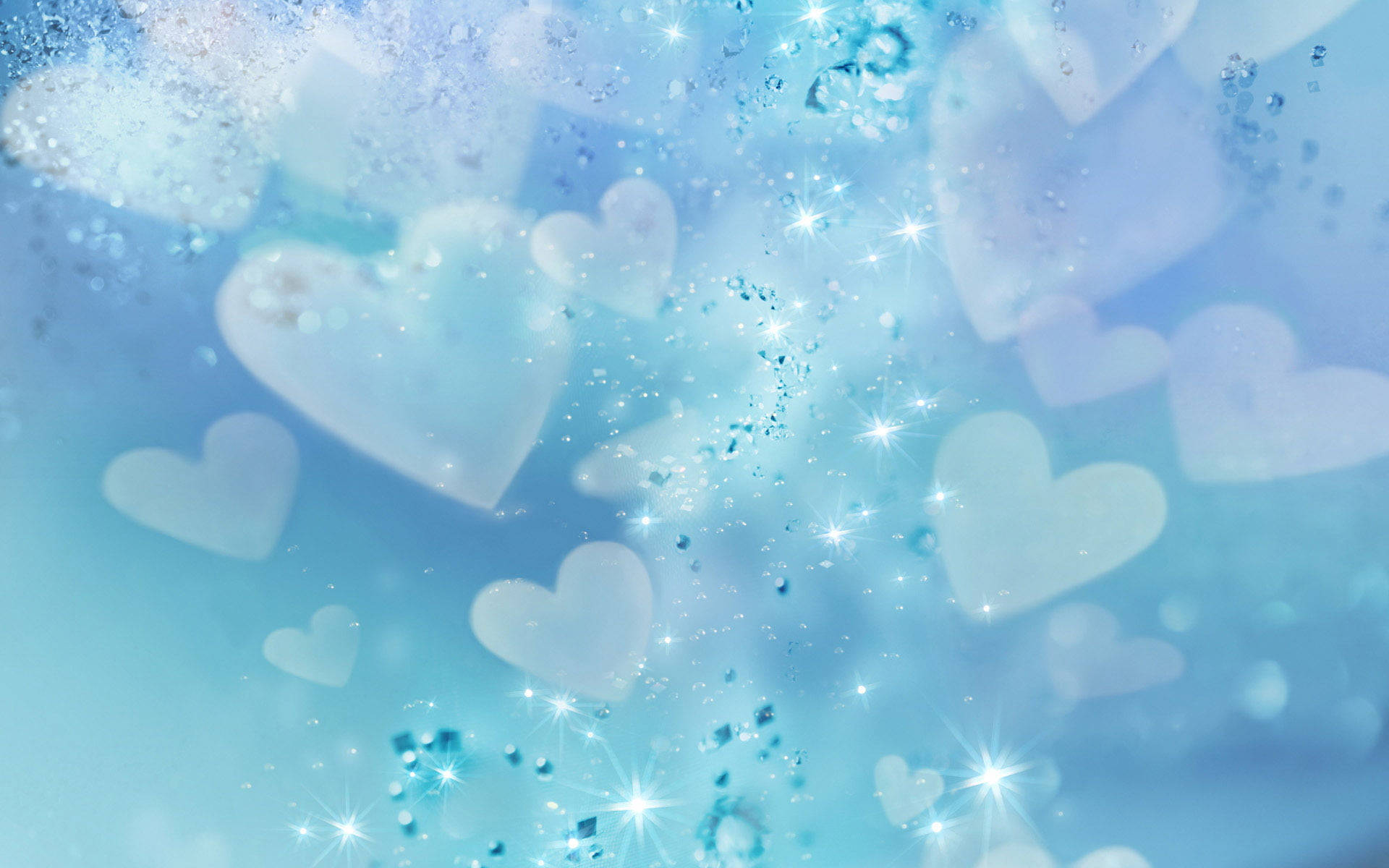 Blue Glitter Hearts