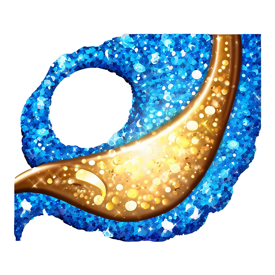 Blue Glitter Waves Png 05032024 PNG