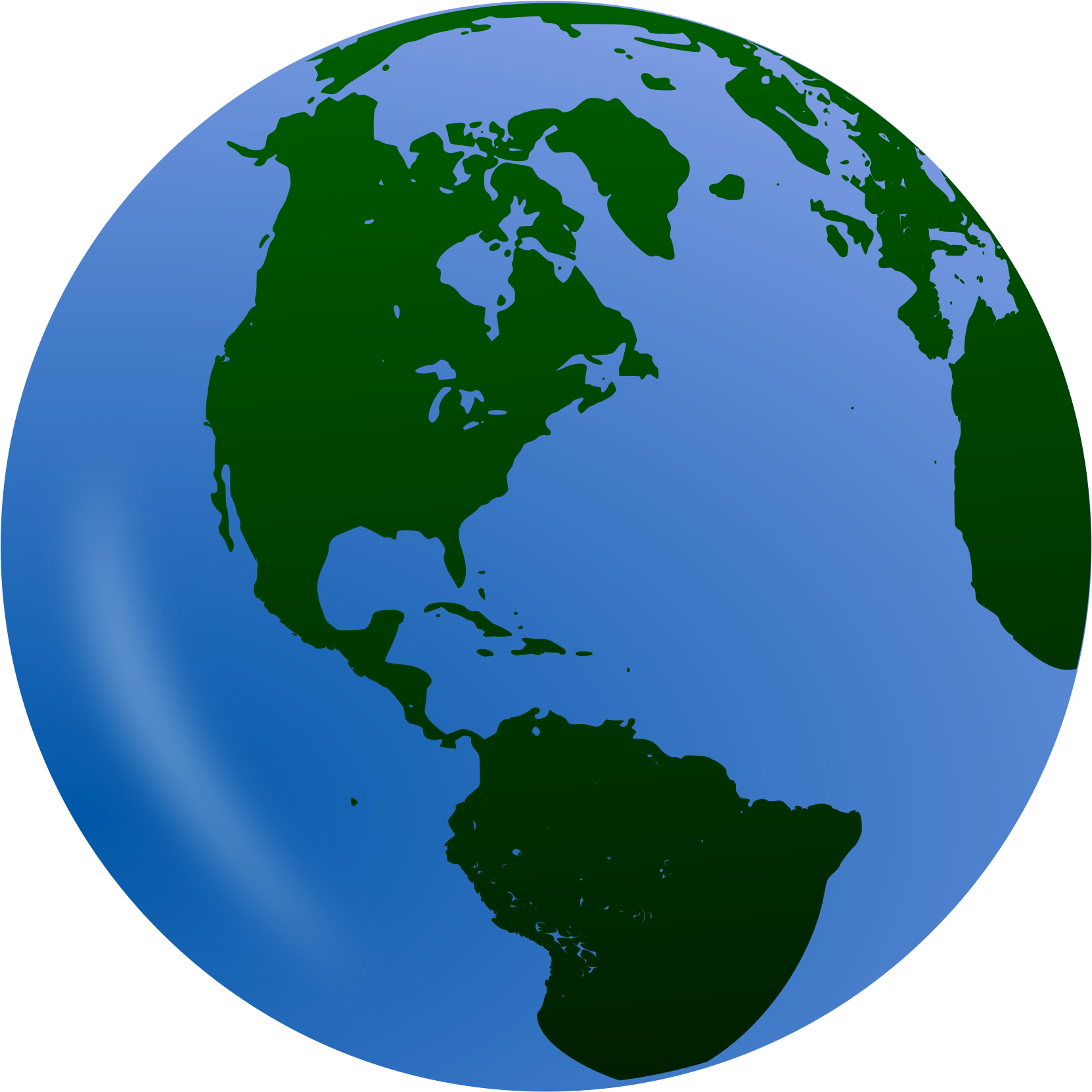 Blue Globe Western Hemisphere Clipart PNG