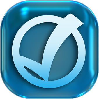 Blue Glossy App Icon PNG