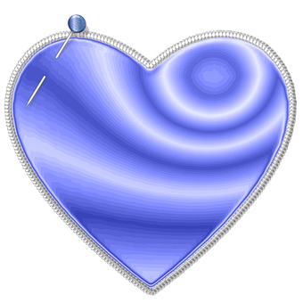 Blue Glossy Heart Icon PNG