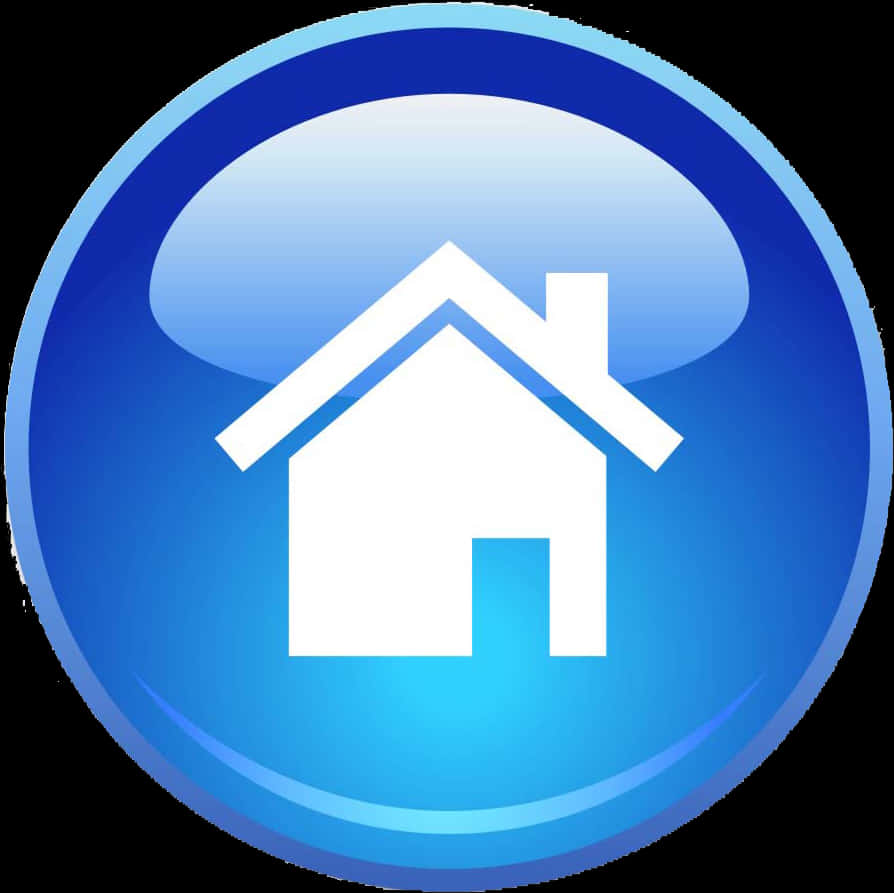 Blue Glossy Home Icon PNG