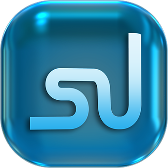 Blue Glossy Stylized S U Icon PNG