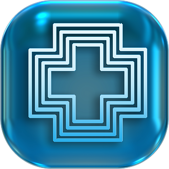 Blue Glow Health Cross Icon PNG