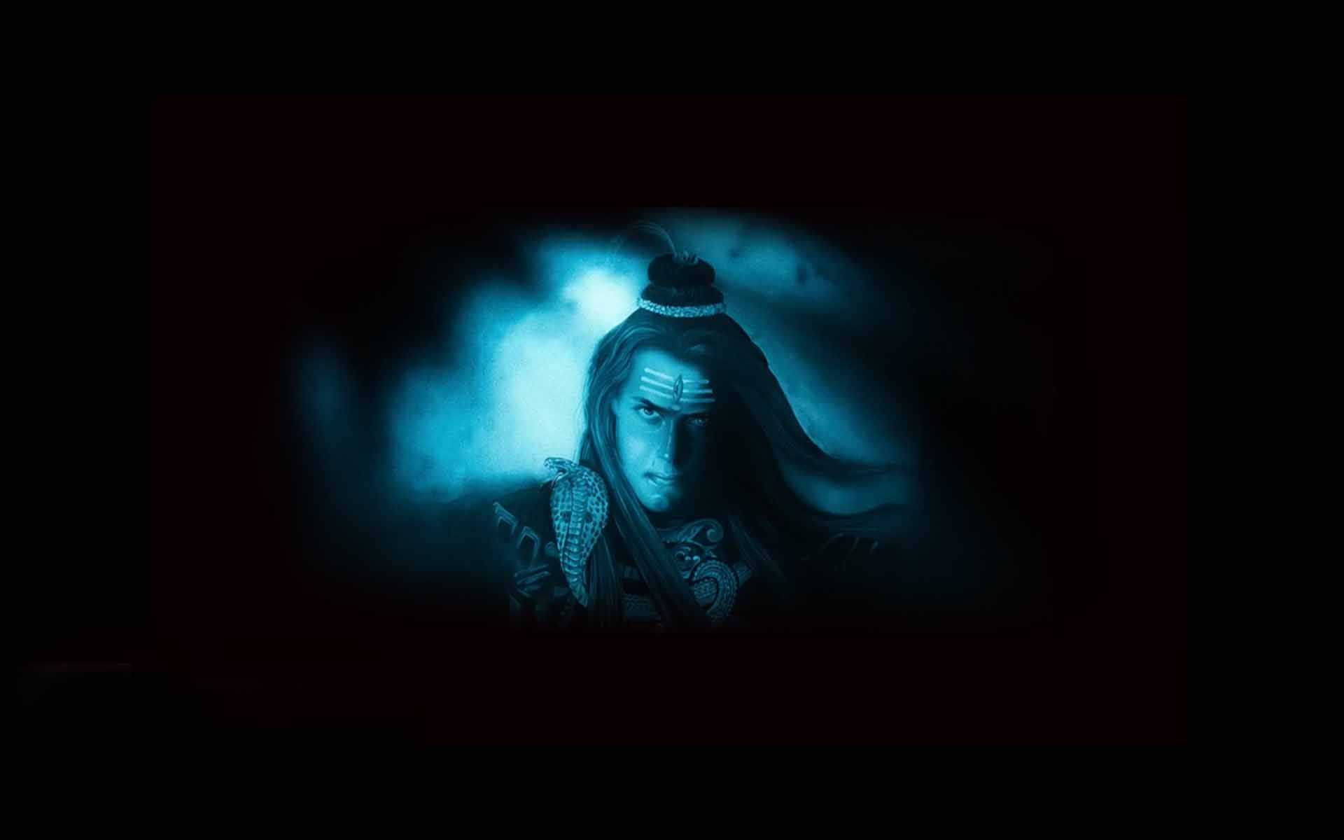 Blå Glow af Gud Shiva Wallpaper