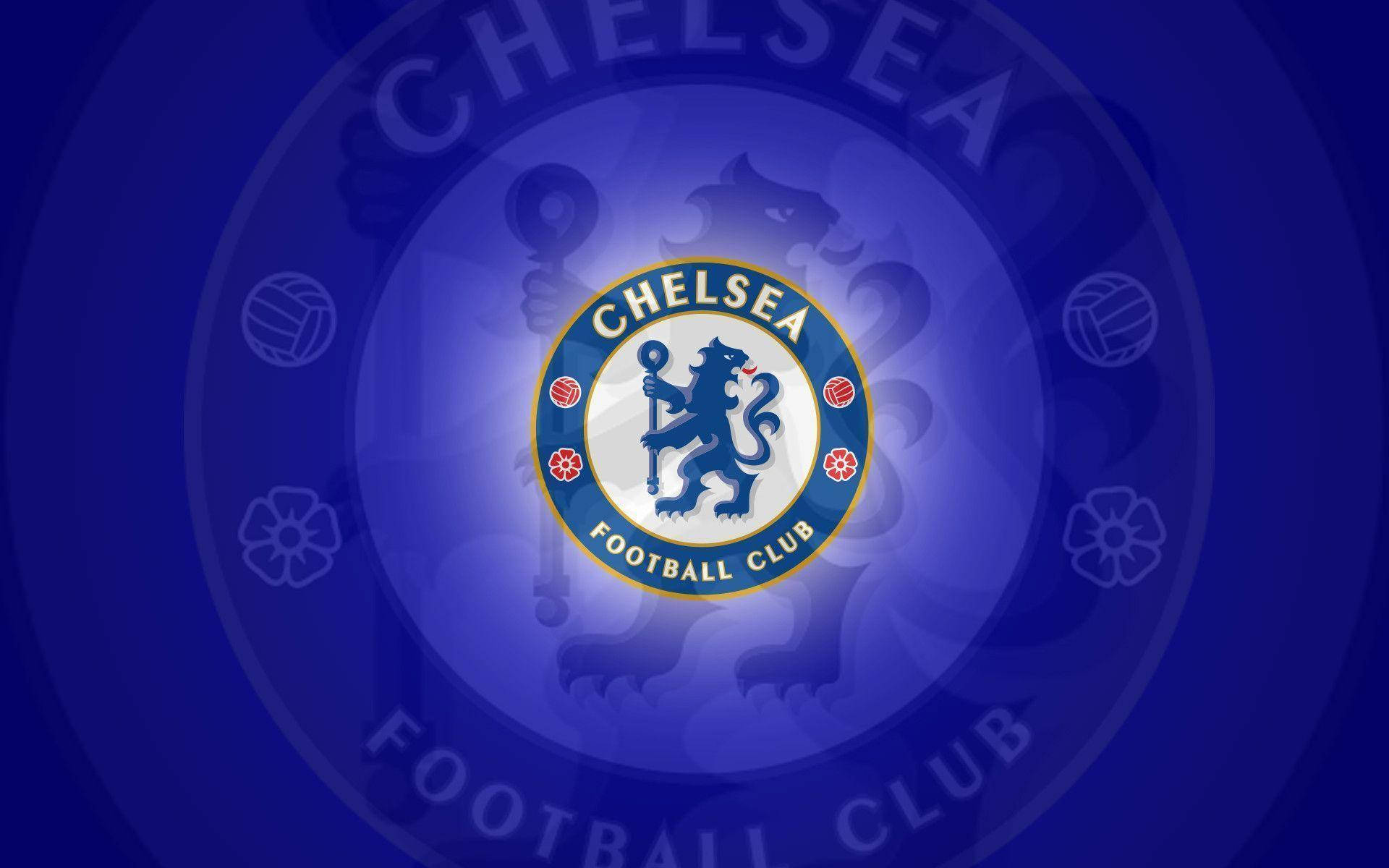 Blue Glowing Chelsea Fc Logo Wallpaper