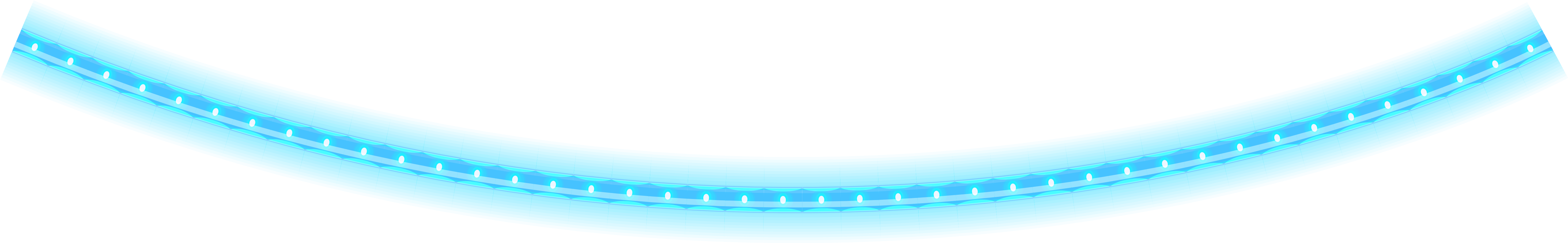 Blue Glowing Curved Strip PNG