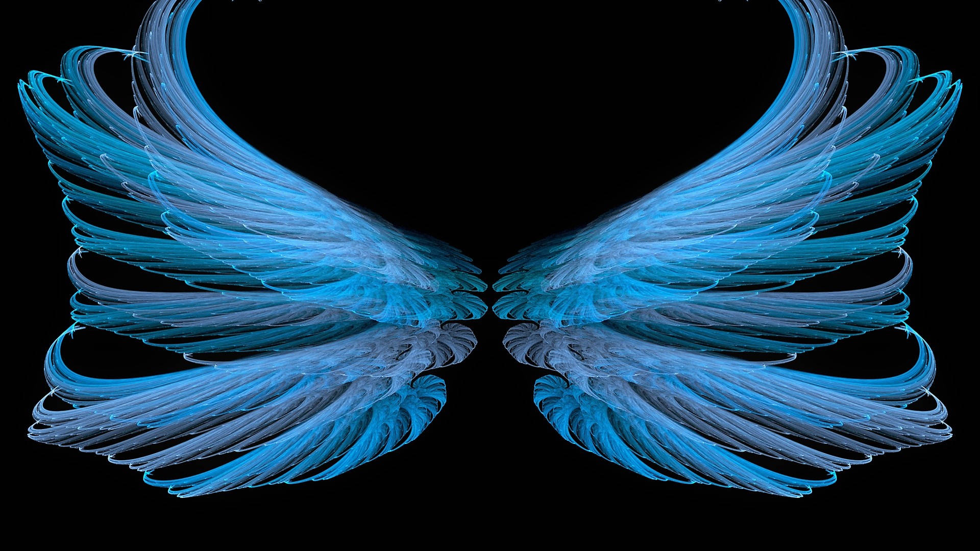Blue Glowing Wings Wallpaper