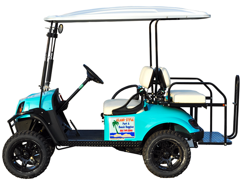 Blue Golf Cart Isolated Background PNG