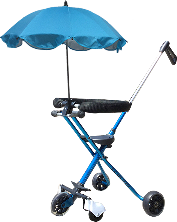 Blue Golf Cart Umbrella Holder PNG