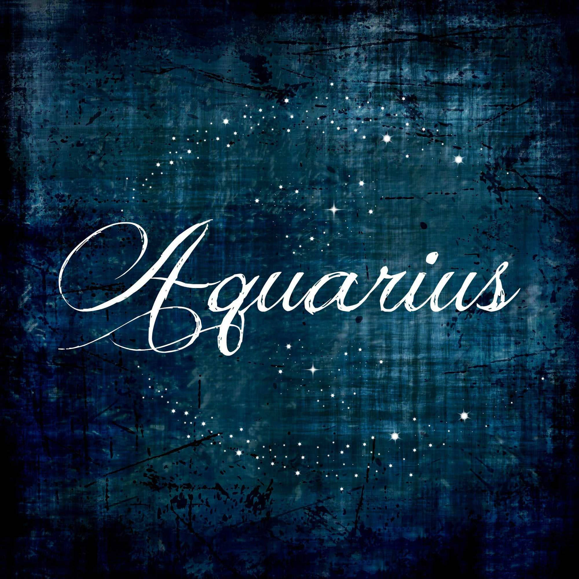 Blue Gradient Aquarius Zodiac Wallpaper