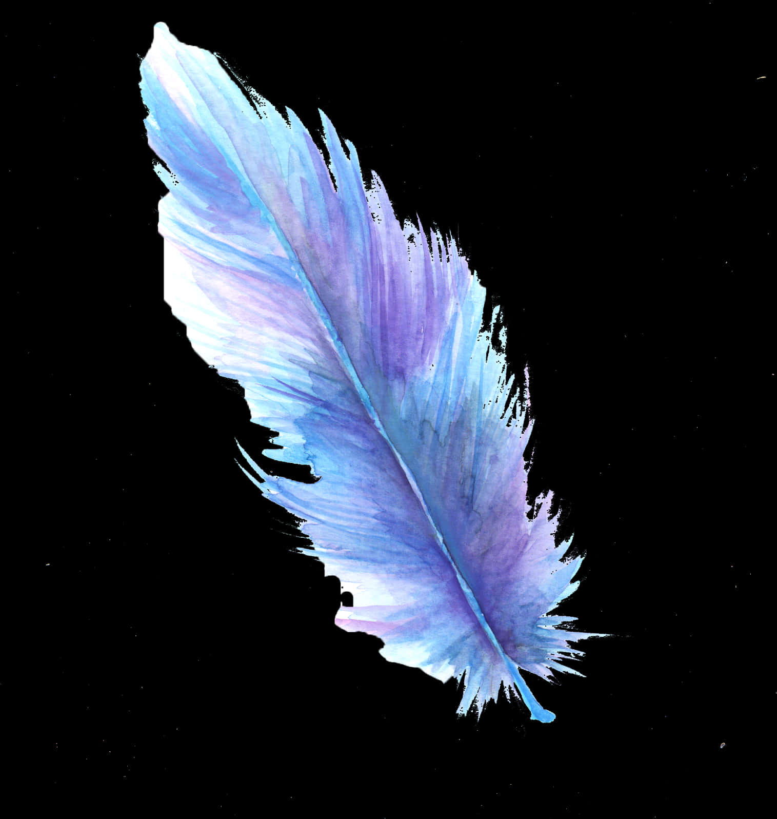 Blue Gradient Featheron Black Background PNG