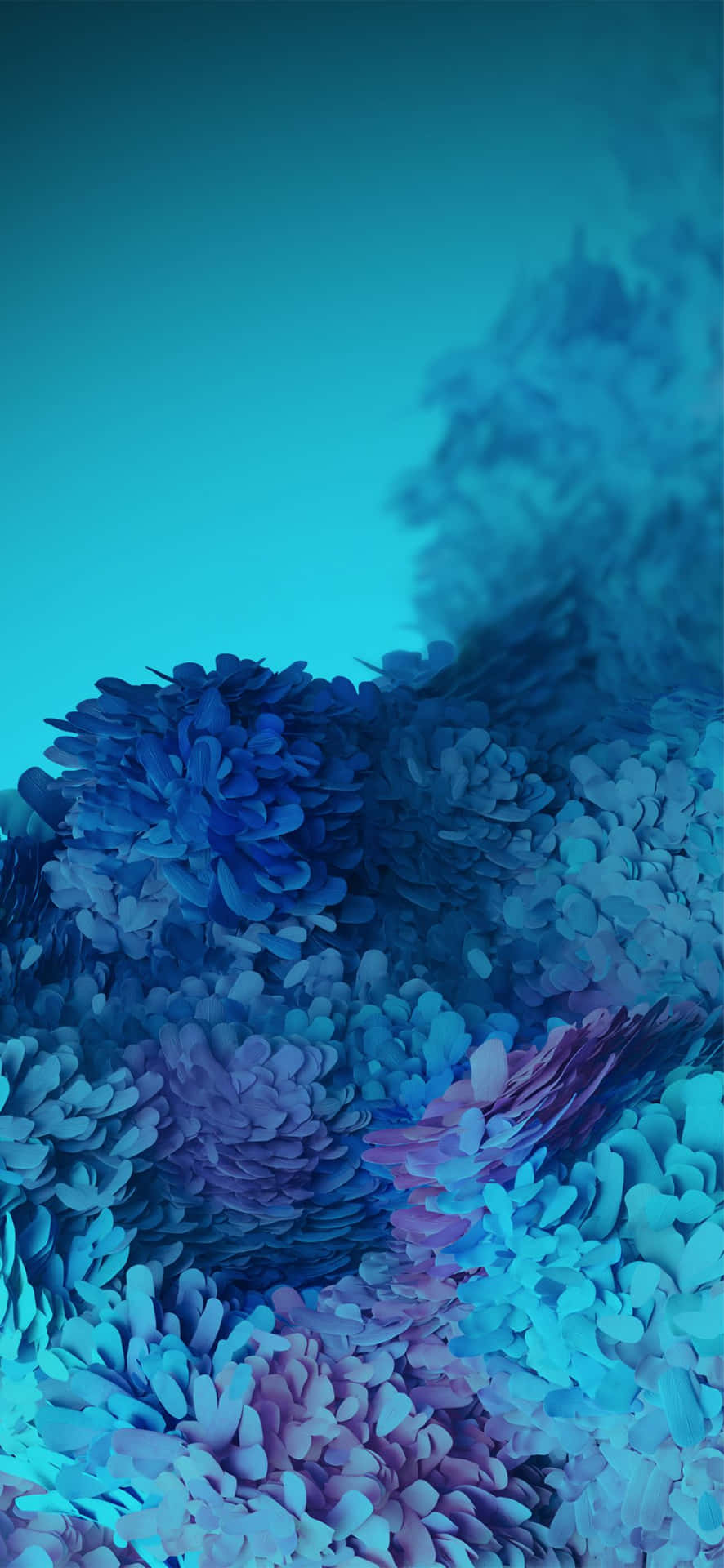 Blue Gradient Floral Abstract Samsung S23 Wallpaper.jpg Wallpaper