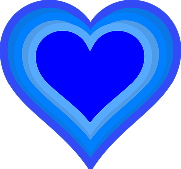 Blue Gradient Heart Graphic PNG