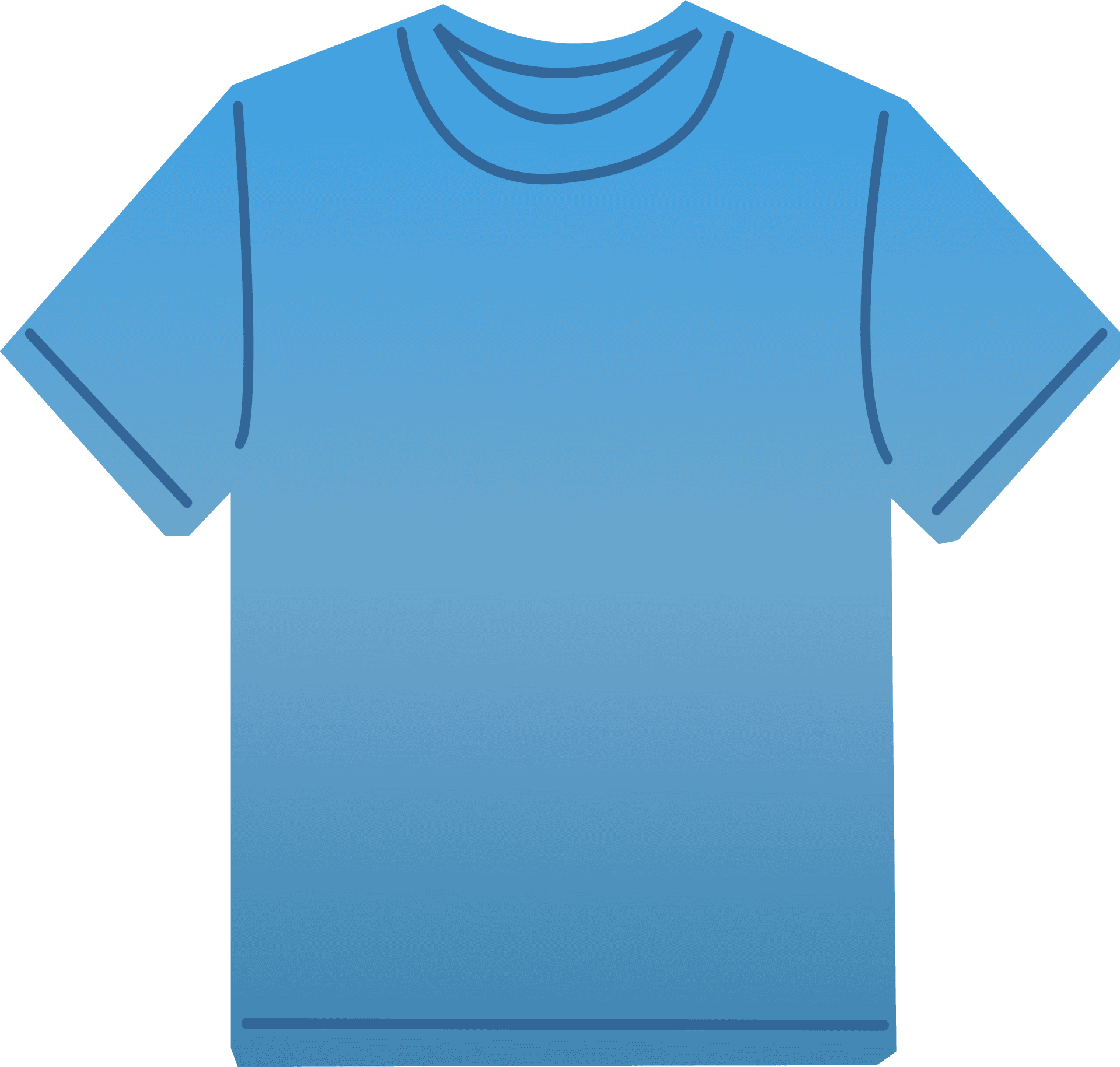 Blue Gradient T Shirt Graphic PNG