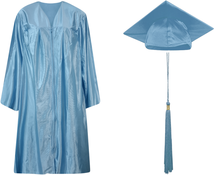 Blue Graduation Capand Gown PNG