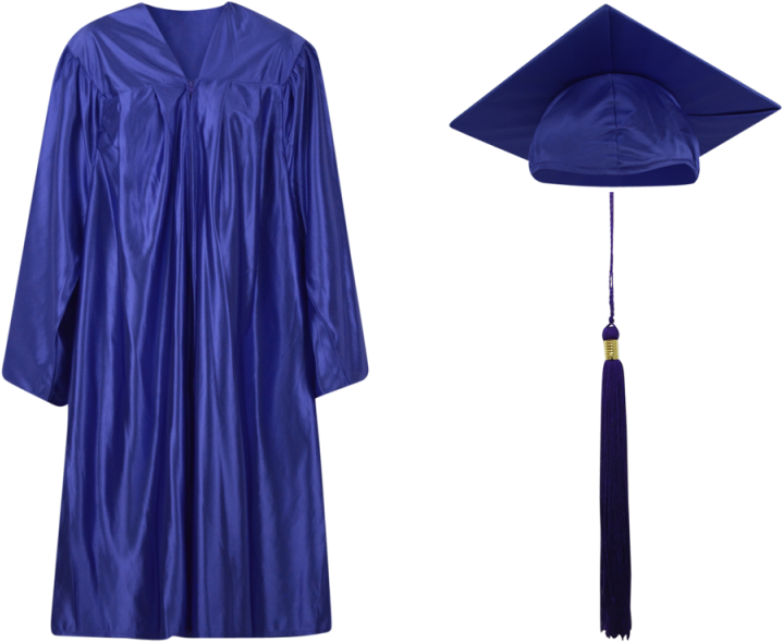 Blue Graduation Capand Gown PNG