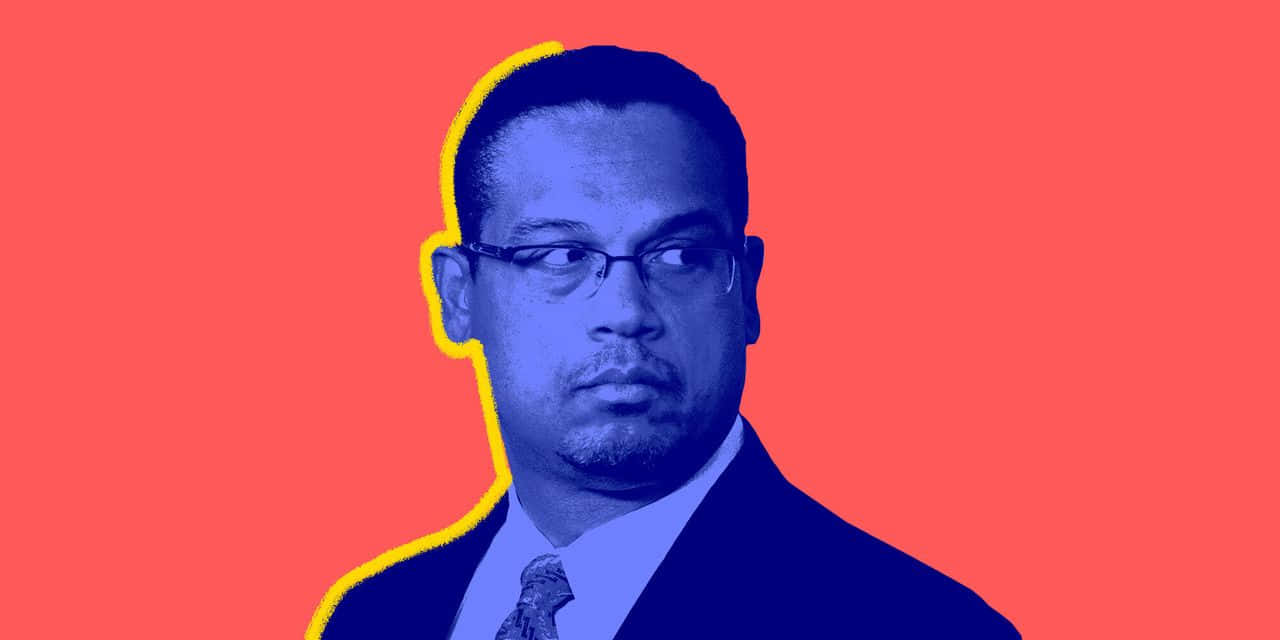 Blue Graphic Of Keith Ellison Wallpaper